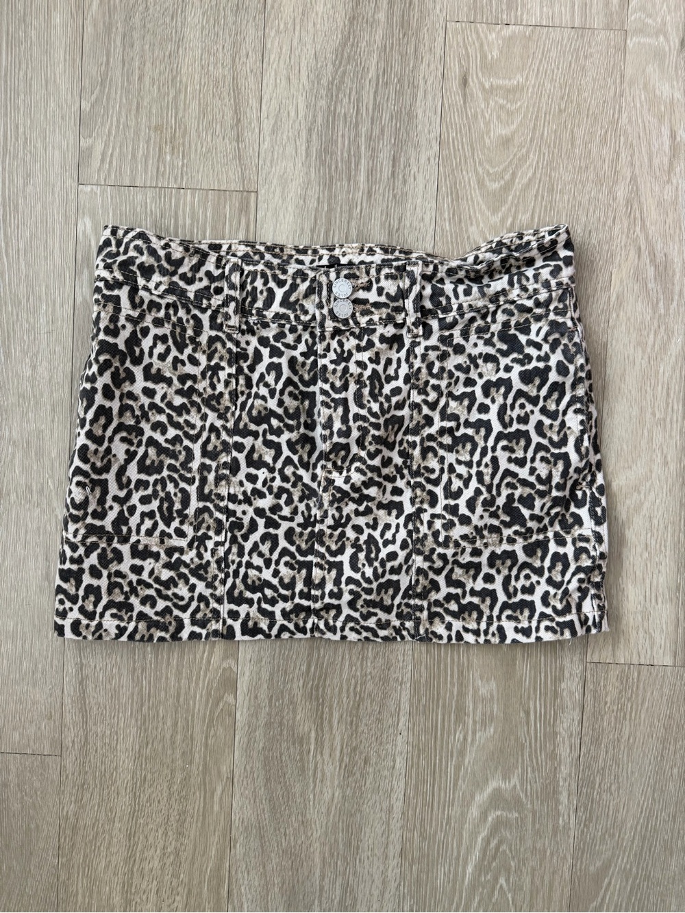 Sincerly Jules Leopard Print Mini Skirt - Black & Cream